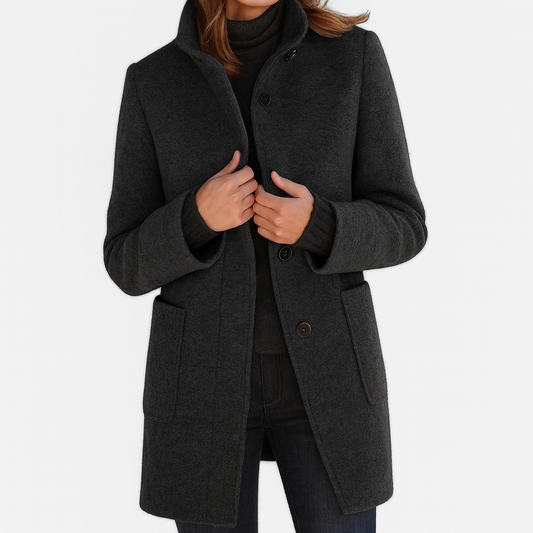 Adele™ High Collar Wool Blend Jacket