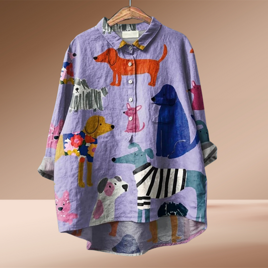 Geraldine™ Women's Shirt with Dog Print