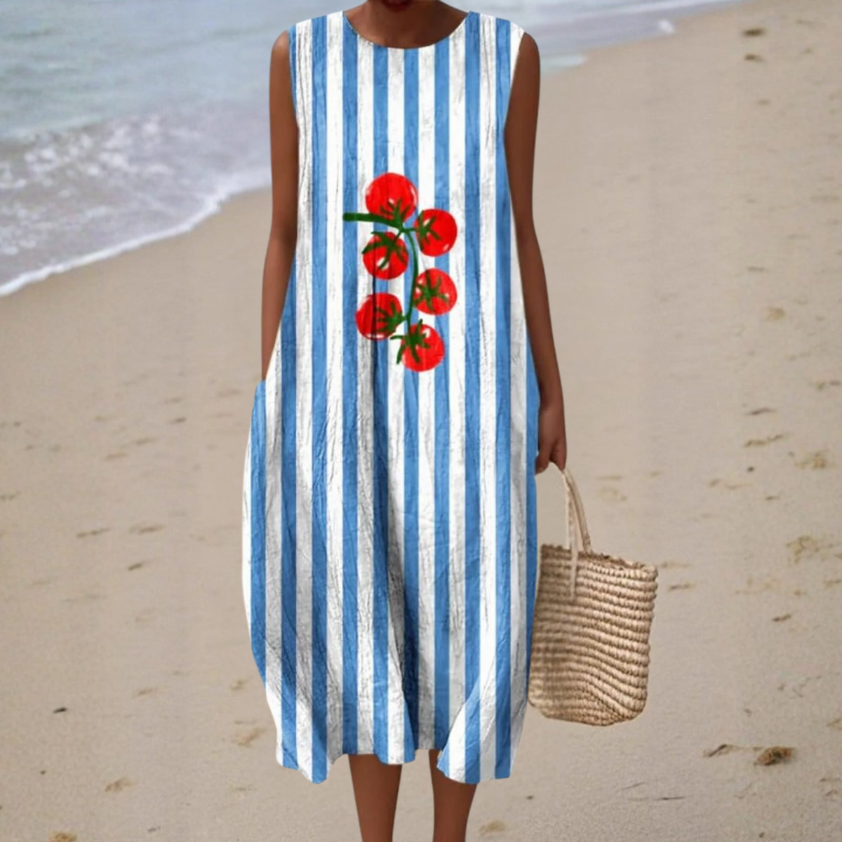 Alina™ | Sleeveless Striped Dress