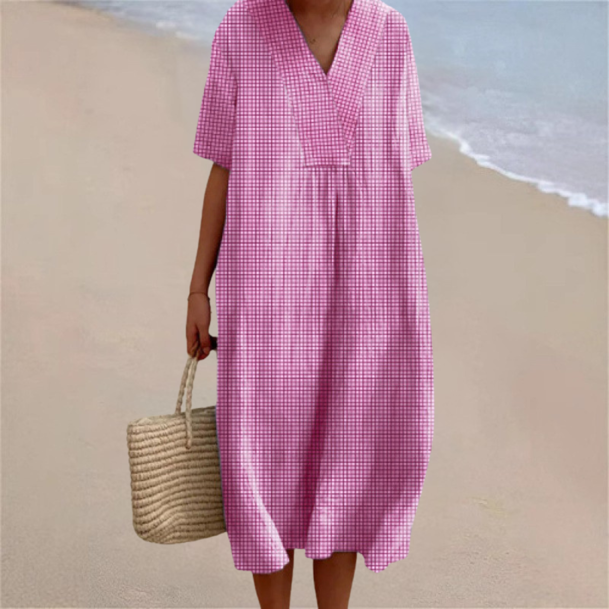 Harper™ | Pink Check Dress