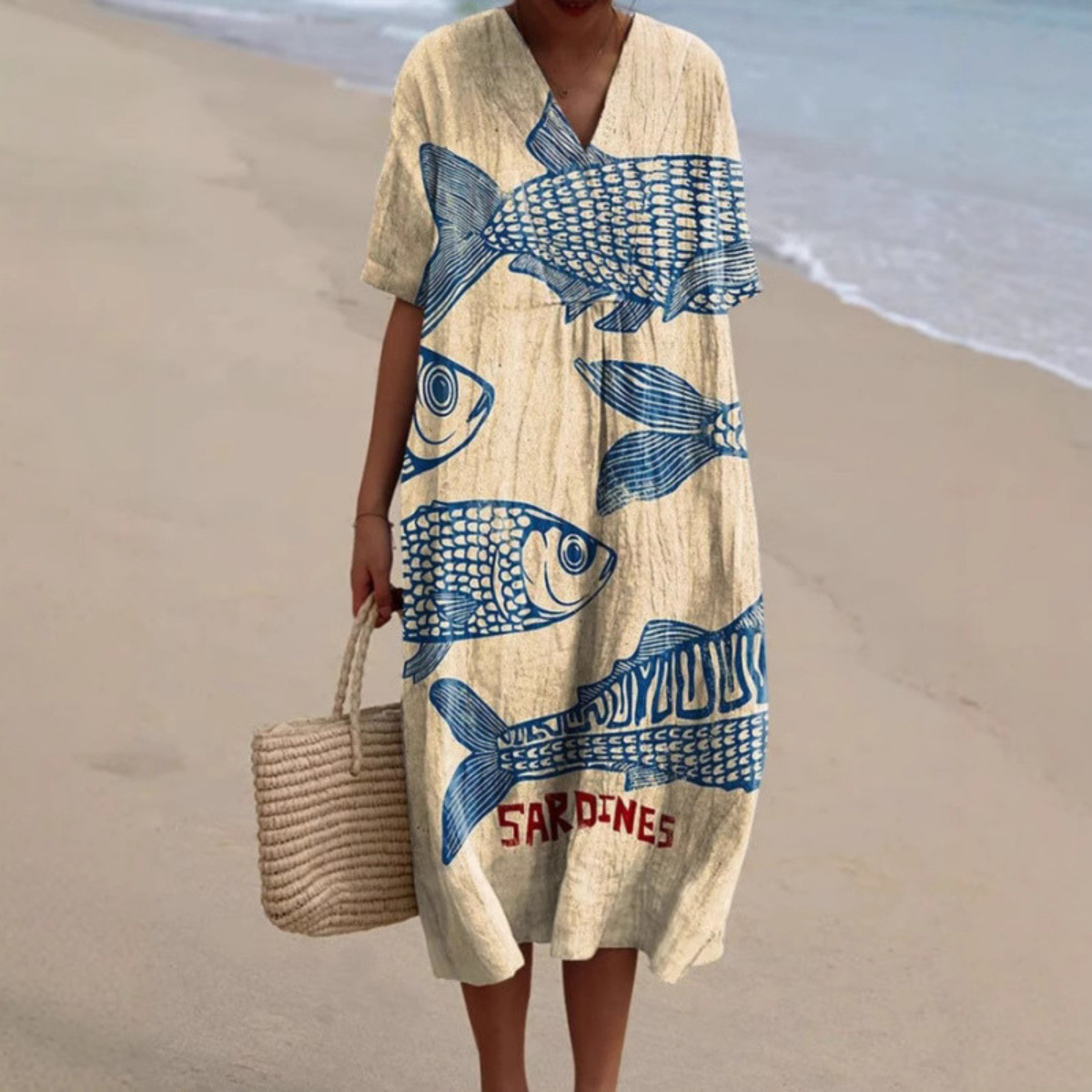 Jordyn™ | Coastal Sardine Print Dress