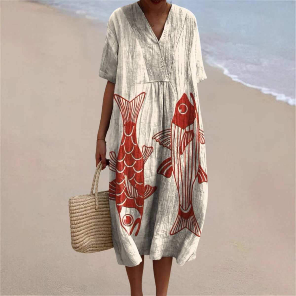 Solara™ | Red Koi Art Dress