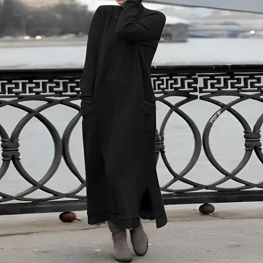 Mara Knitted Maxi Dress – Cozy Long Sleeve Oversized Winter Dress