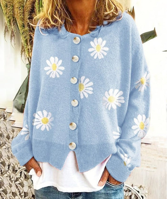 Angel™ Cute Cardigan With Daisies