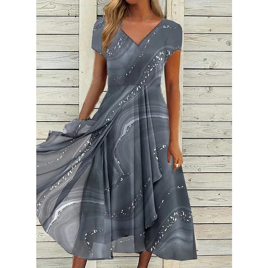 Josephine™ Elegant V-Neck Midi Dress