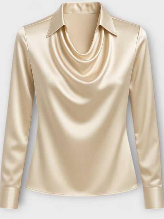 Nyx™ Elegant Draped Neckline Women’s Top
