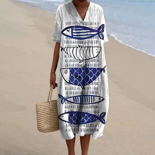 Kalinda™ | Fish-Print Dress