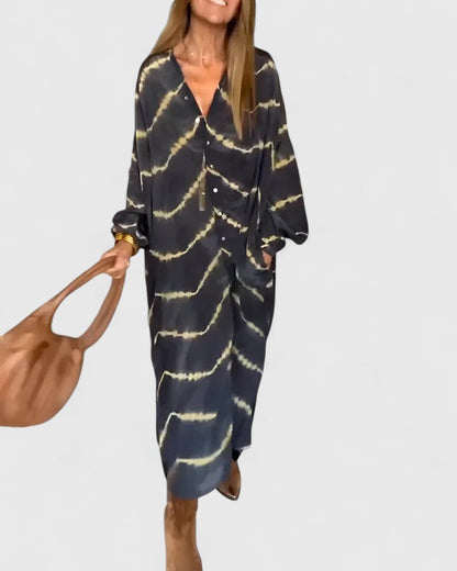 Clara | Elegant Boho Striped Maxi Dress