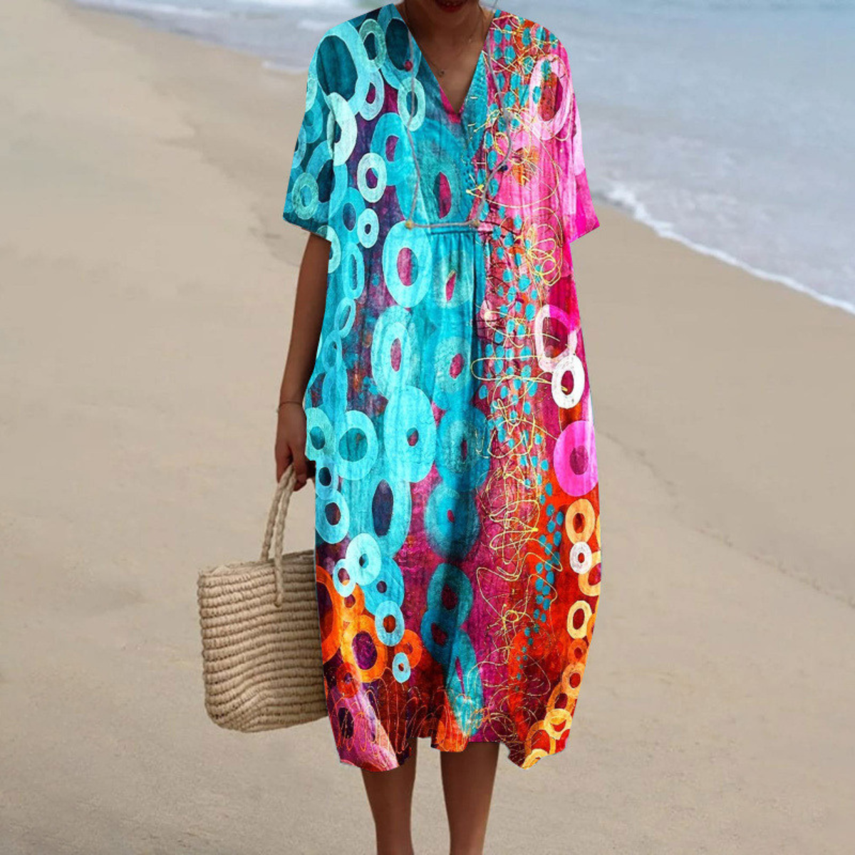 Amara™ | Vibrant Tie-Dye Dress
