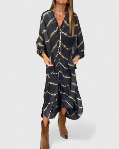 Clara | Elegant Boho Striped Maxi Dress