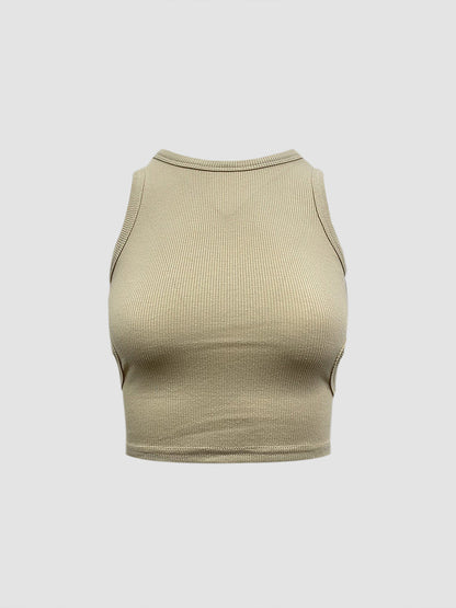Brio Back Cutout Crop Top