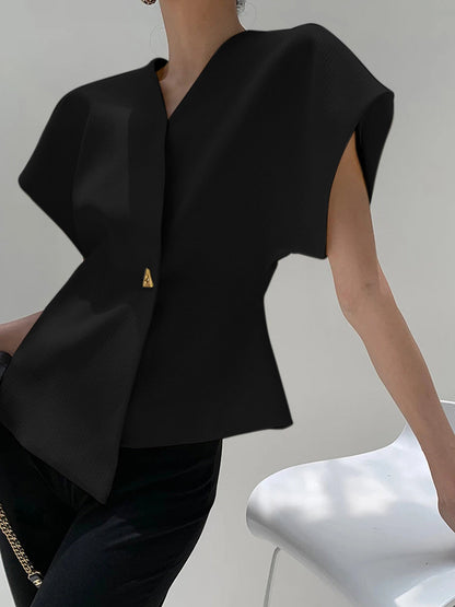 Nora | V-Neck Button Blouse