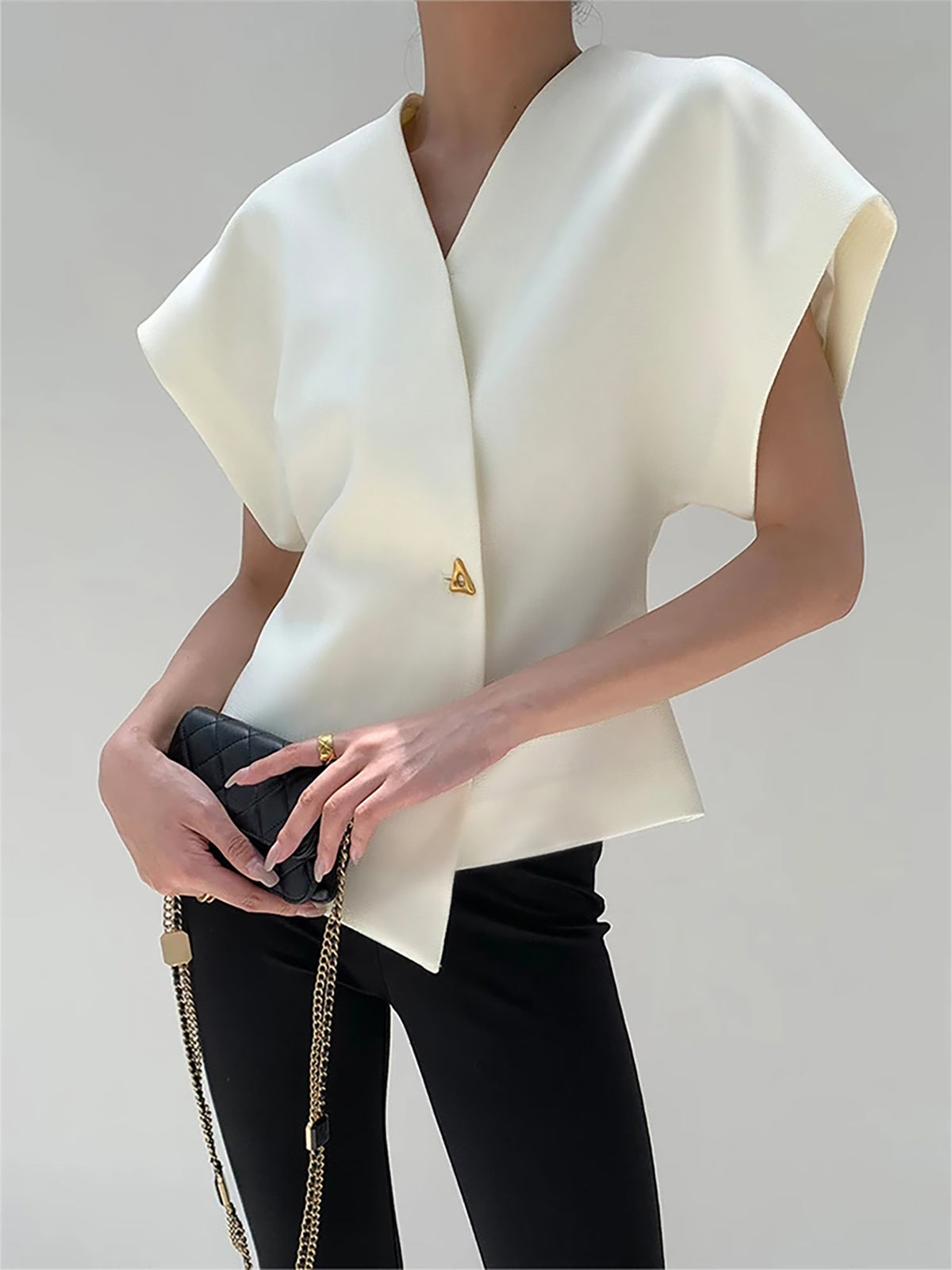 Nora | V-Neck Button Blouse