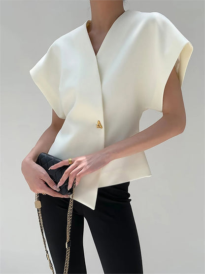 Nora | V-Neck Button Blouse