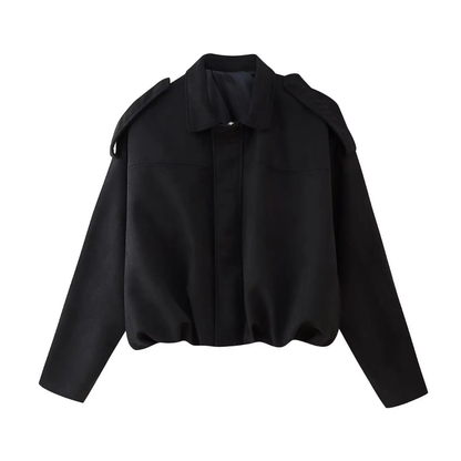 PETRA™ – Vintage Suede Epaulet Bomber Jacket