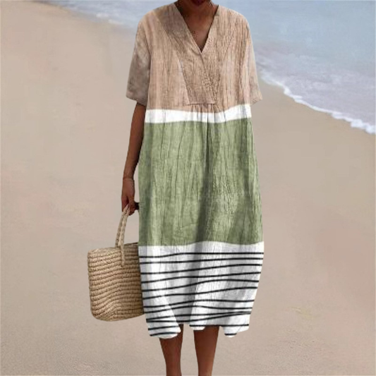 Marlie™ | Coastal Block-Stripe Dress
