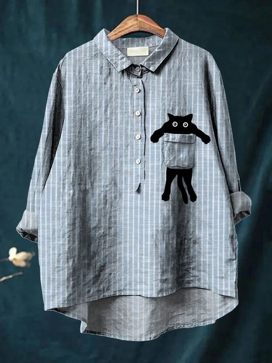 Sydney™  Cute Cat Pocket Shirt