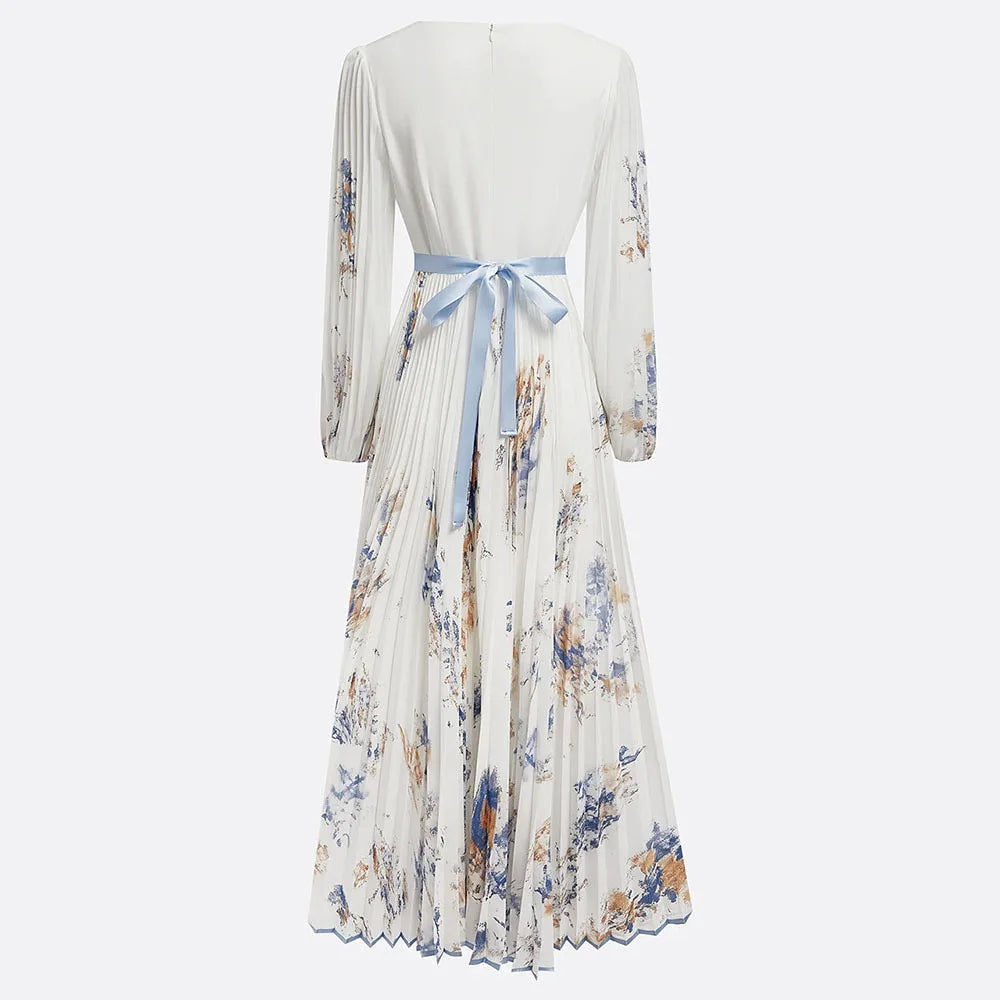 Rose - Summer Beach Dress – Sleeveless Floral Print V-Neck Flowy Maxi Dress for Women